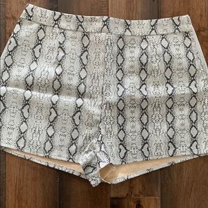 Snake print shorts